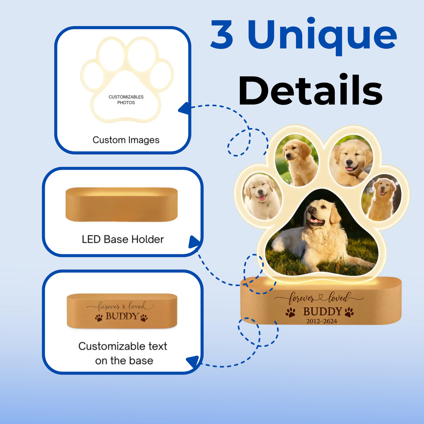 ForeverPaws™ - Personalized Pet Memorial Light