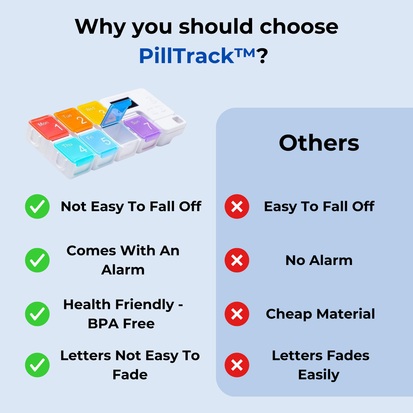 PillTrack™ - Alarm Pill Organizer