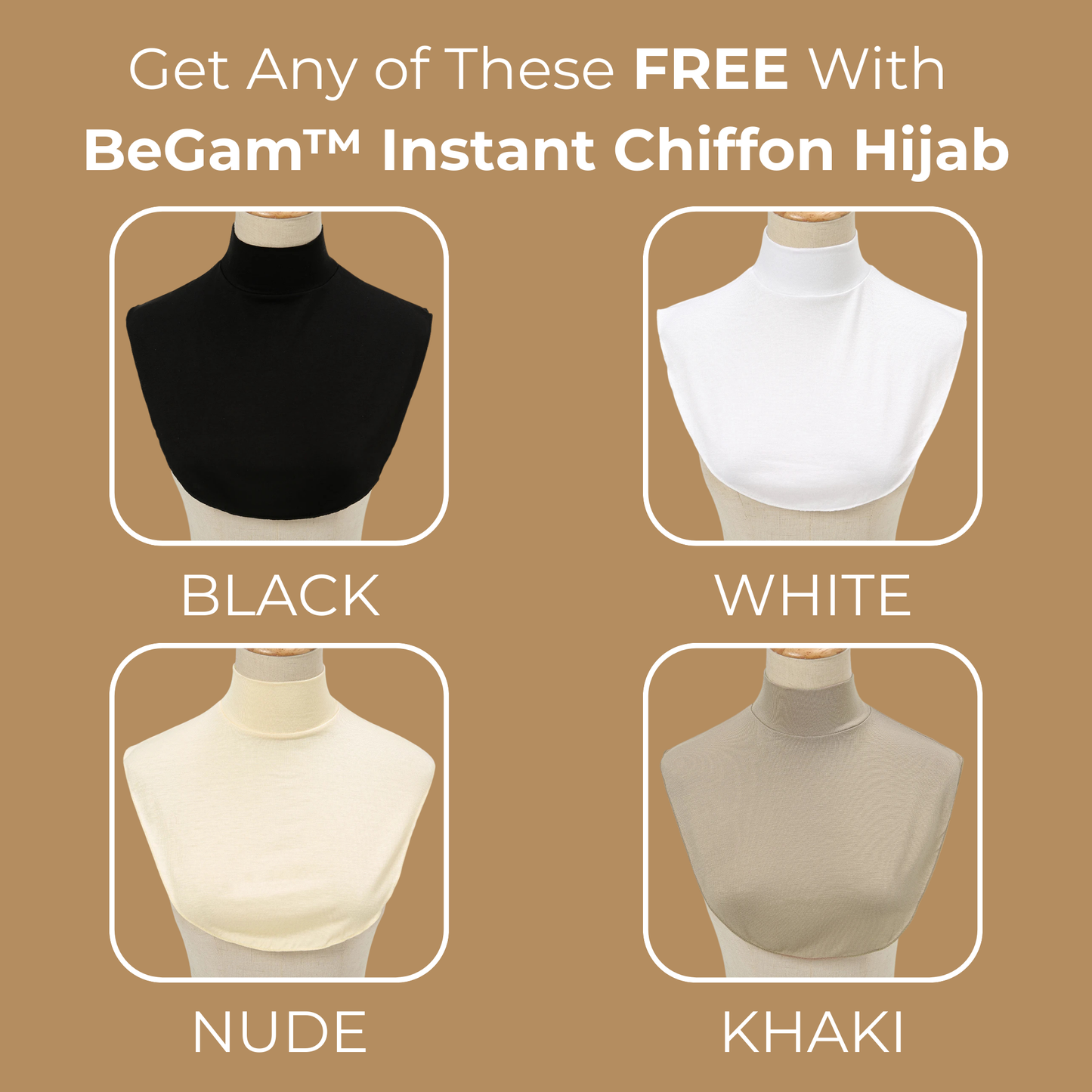 BeGam™ Fake Collar Hijab Extension